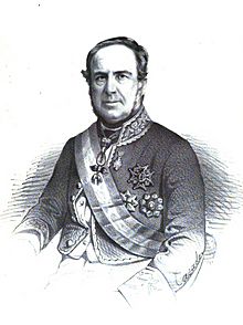 1853-1860, Blasón de España, libro de oro de su nobleza, parte primera, casa real y Grandeza de España, Juan Nepomuceno Roca de Togores (cropped).jpg