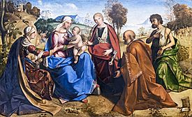 Archivo:Accademia - Sposalizio di santa Caterina con i santi Rosa, Pietro e Giovanni Battista di Boccaccio Boccaccino