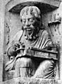Aristotle, stone carving, Chartres Cathedral Wellcome M0008873