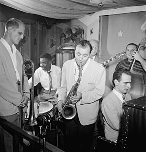 Archivo:Bill Harris, Denzil Best, Flip Phillips, Billy Bauer, Lennie Tristano, Chubby Jackson, 1947