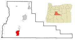 Deschutes County Oregon Incorporated and Unincorporated areas La Pine Highlighted.svg