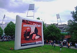 Inflatable Billboard in front of a sports stadium