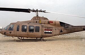 Archivo:Iraqi Model 214ST SuperTransport helicopter, 1991