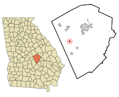 Laurens County Georgia Incorporated and Unincorporated areas Dexter Highlighted.svg