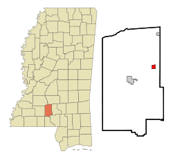 Lawrence County Mississippi Incorporated and Unincorporated areas Silver Creek Highlighted.svg