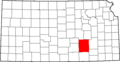Map of Kansas highlighting Butler County