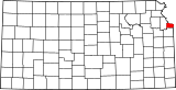 Map of Kansas highlighting Wyandotte County.svg