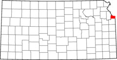 Map of Kansas highlighting Wyandotte County.svg