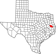 Map of Texas highlighting Angelina County.svg