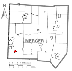 Map of West Middlesex, Mercer County, Pennsylvania Highlighted.png