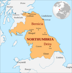 Map of the Kingdom of Northumbria around 700 AD-es.svg