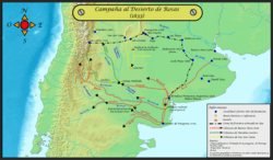 Archivo:Mapa de la Campaña al Desierto por Rosas 1833