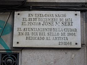 Archivo:Placa donde nació José María Sert