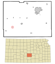 Reno County Kansas Incorporated and Unincorporated areas Langdon Highlighted.svg