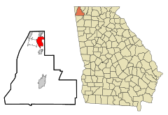Walker County Georgia Incorporated and Unincorporated areas Fairview Highlighted.svg