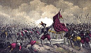 Archivo:1853, Los mártires de la libertad española, vol I, Batalla de Gandía (cropped)