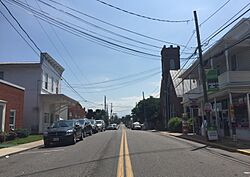 2016-06-26 15 04 21 View south along Virginia State Route 42 Business (Main Street) between Mill Street and Virginia State Route 290 (College Street) in Dayton, Rockingham County, Virginia.jpg