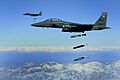 335th Fighter Squadron F-15E's drop JDAM's on an insurgent cave