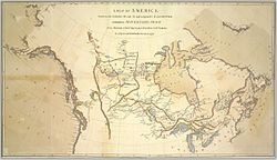 Archivo:A map of America, between the latitudes 40 and 70, and longitudes 45 and 180 West, exhibiting Mackenzie's track from Montreal to Fort Chipewyan and from thence to the North Sea in 1789, and to the (13407179855)