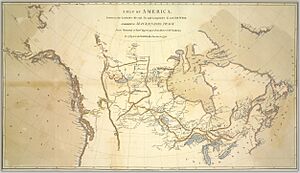 Archivo:A map of America, between the latitudes 40 and 70, and longitudes 45 and 180 West, exhibiting Mackenzie's track from Montreal to Fort Chipewyan and from thence to the North Sea in 1789, and to the (13407179855)