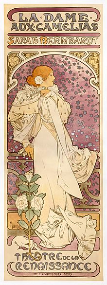 Archivo:Alfons Mucha - 1896 - La Dame aux Camélias - Sarah Bernhardt