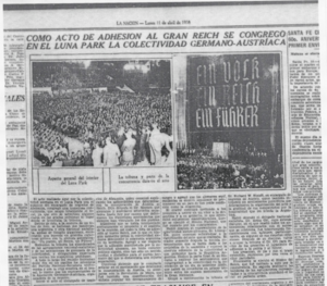 Archivo:Artículo de La Nación sobre acto nacionalsocialista en el Luna Park