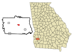 Calhoun County Georgia Incorporated and Unincorporated areas Morgan Highlighted.svg