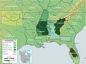 Archivo:Cessions Southeastern Tribes- Andrew Jackson