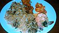Combo lunch plate mix with Biriyani, prawn & paneer