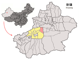 Archivo:Location of Kuchar within Xinjiang (China)