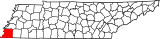 Map of Tennessee highlighting Shelby County.svg