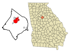Newton County Georgia Incorporated and Unincorporated areas Covington Highlighted.svg