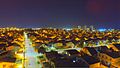 Noche iluminada en el Gran Santiago, Chile. Comuna de Maipú