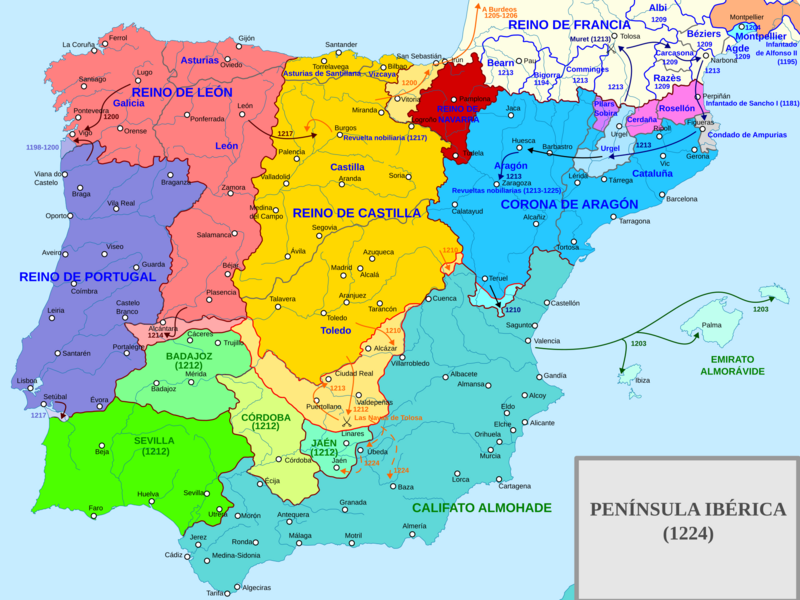 Péninsule ibérique en 1224-es