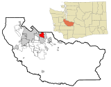 Pierce County Washington Incorporated and Unincorporated areas Edgewood Highlighted.svg