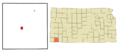 Stevens County Kansas Incorporated and Unincorporated areas Hugoton Highlighted