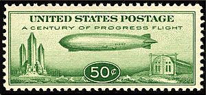 Archivo:Zeppelin stamp, 50c, 1933 issue