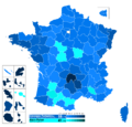 Élection présidentielle française de 1969 T2 carte par département