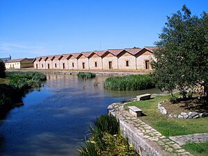 Archivo:Alar del Rey - Nave de Picos y dársena del Canal de Castilla 2