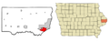 Clinton County Iowa Incorporated and Unincorporated areas Camanche Highlighted
