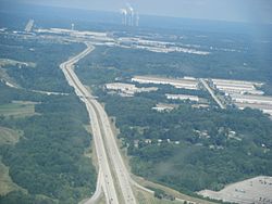 I-275 WB near Cincinnati-Northern Kentucky International Airport from airplane.jpg