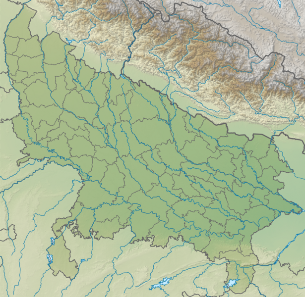 India Uttar Pradesh relief map