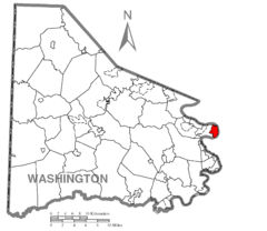 Map of Donora, Washington County, Pennsylvania Highlighted.png
