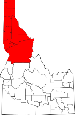 Archivo:Map of Idaho highlighting Idaho Panhandle