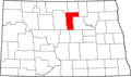 Map of North Dakota highlighting Pierce County