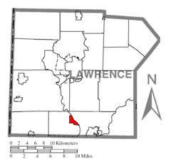 Map of Wampum, Lawrence County, Pennsylvania Highlighted.png