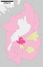 Omihachiman in Shiga prefecture Ja.svg