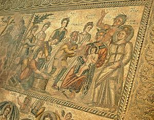 Archivo:Paphos Haus des Aion - Geburt Dionysos 1