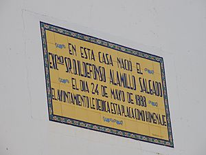 Archivo:Placa conmemorativa en la fachada donde nacio D.Ildefonso Alamillo