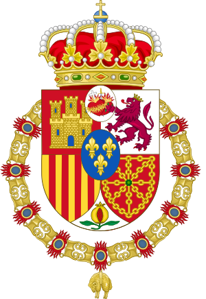 Archivo:Royal Coat of Arms used by the supporters of the Claimants to the Spanish Throne (adopted c.1942) Golden Fleece Variant